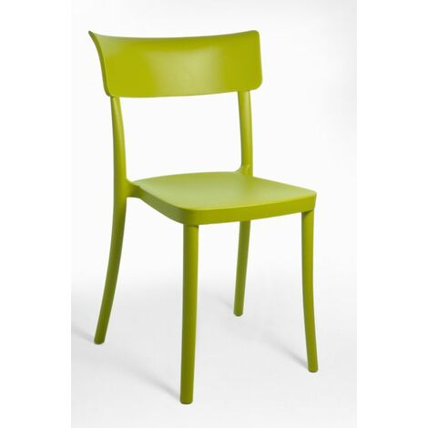 Sedia Polipropilene Colorata Design Moderno, da Esterno, Sala da Pranzo, Cucina e Bar - Impilabile - SARETINA - 9 colori Colore Verde Salice, Opzioni 1° scelta