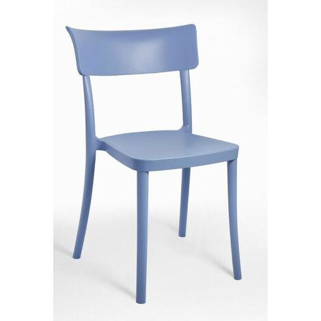 Sedia Polipropilene Colorata Design Moderno, da Esterno, Sala da Pranzo, Cucina e Bar - Impilabile - SARETINA - 9 colori Colore Azzurro Jeans, Opzioni Bancale 18 pezzi