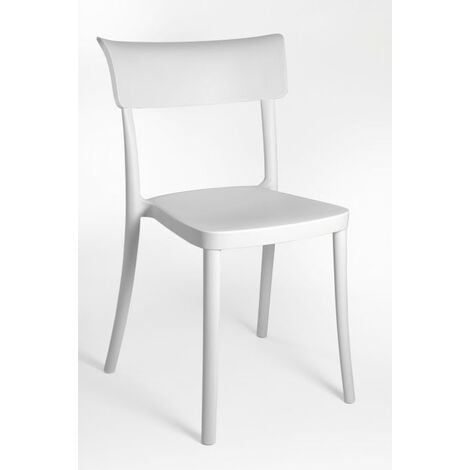 Sedia in Polipropilene Colorato da Esterno e Interno Impilabile SARETINA - 9 colori Colore Bianco, Opzioni 1° scelta