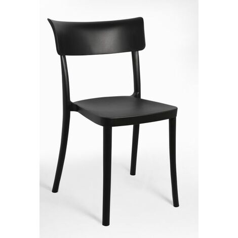 Sedia Polipropilene Colorata Design Moderno, da Esterno, Sala da Pranzo, Cucina e Bar - Impilabile - SARETINA - 9 colori Colore Nero, Opzioni Bancale 18 pezzi (1/5)