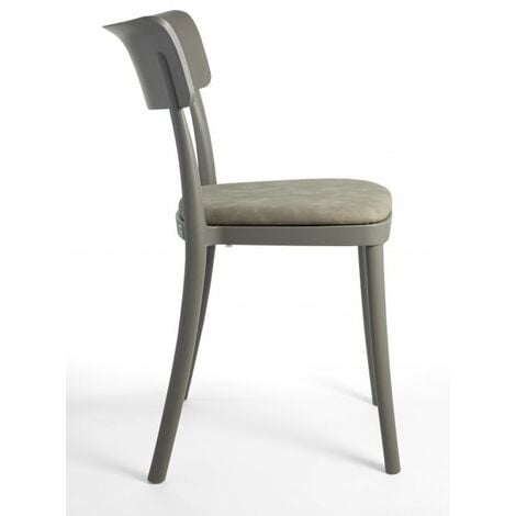 Sedia in polipropilene imbottita design impilabile, per cucina, soggiorno e  bar - Saretina ecopelle Nabuk 2 Colori