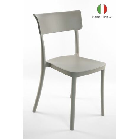 Sedia in Polipropilene Colorato da Esterno e Interno Impilabile SARETINA - 9 colori Colore Tortora, Opzioni 1° scelta (1/5)