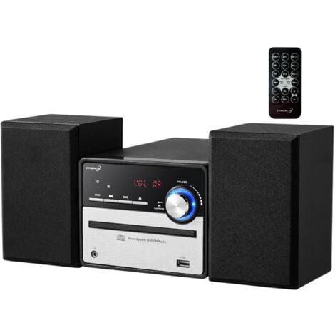 Cyberlux Retro HiFi Musikanlage Stereoanlage Kompaktanlage USB Line Out  CD/MP3 FM Radio 30 Speicherplätze LED
