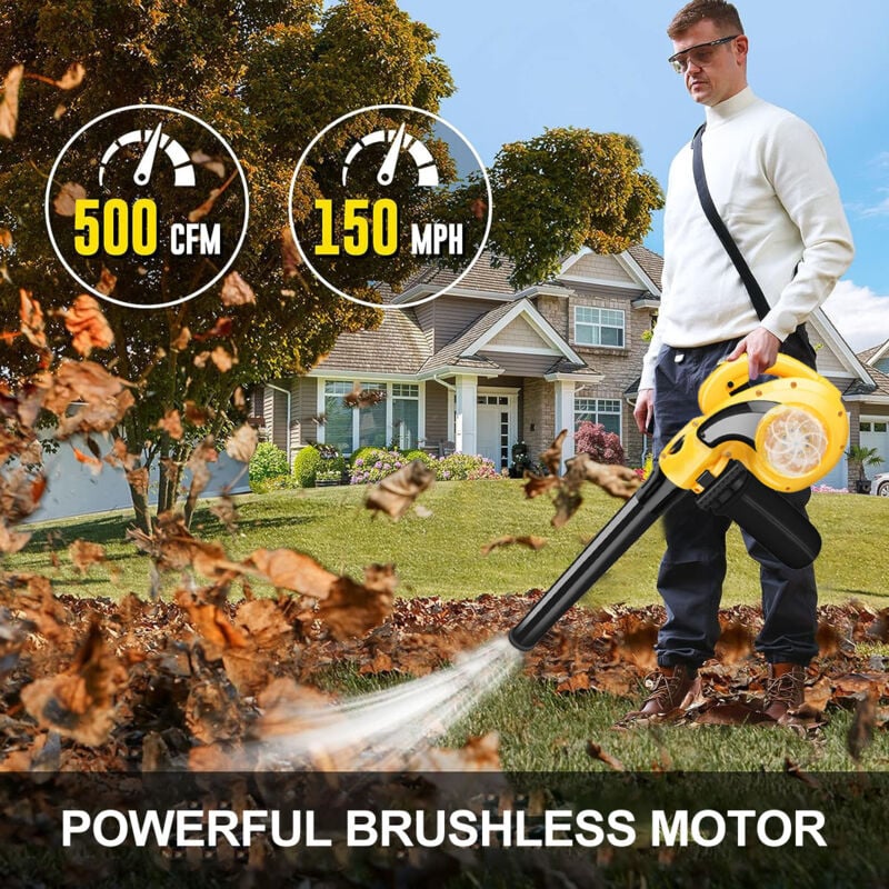 Aspirateur souffleur de feuilles SDLOGAL, Souffleur Électrique 1200W, 103km/h Max, 6 niveaux de réglage de l'énergie éolienne,  Réversible en Aspirateur avec Sac de Récupération 2