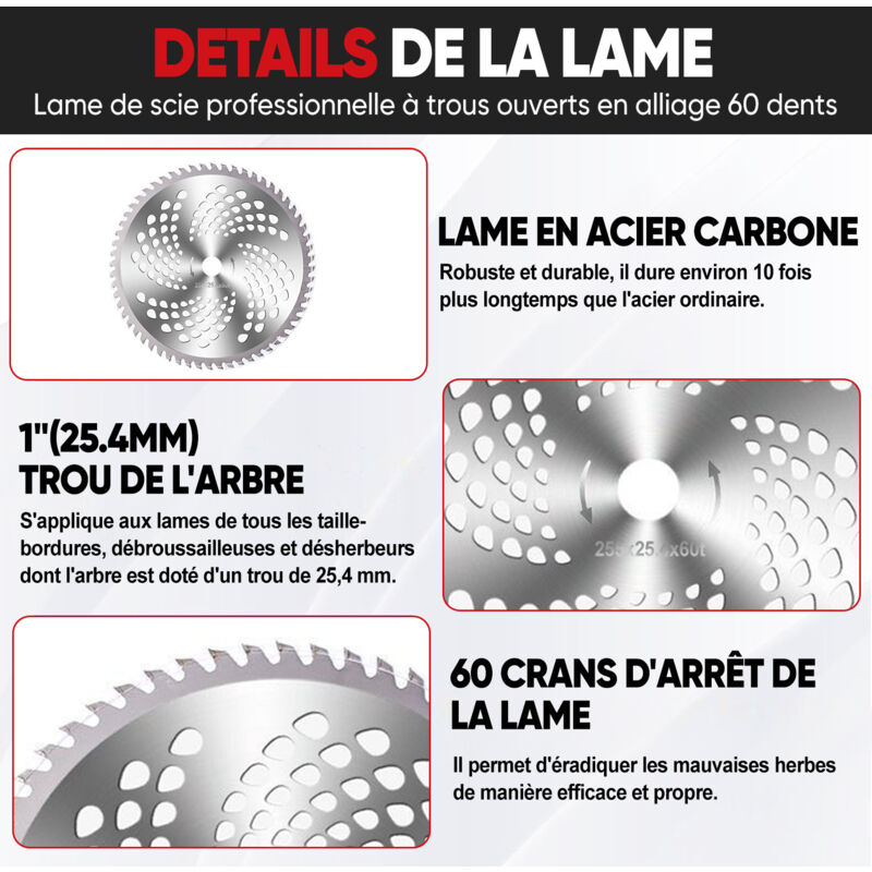 Lames De Débroussailleuse Sans Fil - Lot De 2 Pièces - Pour Coupe-bordures électriques - Acier Résistant