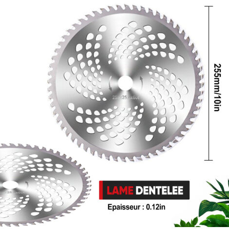 2 Lames Pour Débroussailleuse Sans Fil - Coupe Bordure Et Branches - Acier Inoxydable