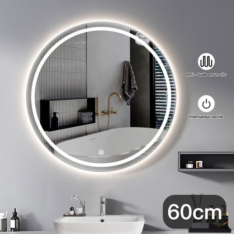 SaniteModar LED Miroir Salle de Bain 80x100cm, Miroir Salle de Bain avec  Eclairage Anti-buée, Miroir Mural avec Interrupteur Tactile : :  Commerce, Industrie et Science