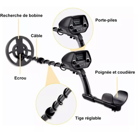 Détecteur De Métaux Pro Adulte – Haute Sensibilité, étanche IP54, LCD 1m20