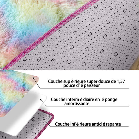 Shaggy Tapis de salon, SDLOGAL Tapis pelucheux doux et antidérapant, 160 x230 cm Tapis, doux, lavable, antidérapant, à poils longs, pour Salon Chambre, chambre d'enfant
