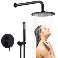 Robinet douche avec ciel de pluie encastrable, leds Paini