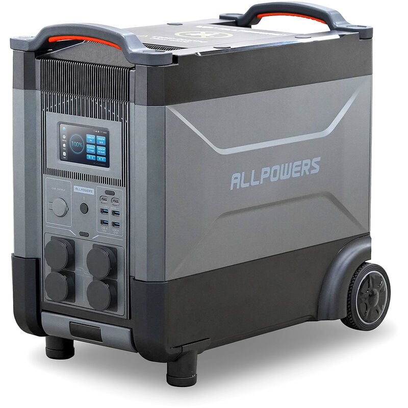ALLPOWERS Station d'alimentation portable R4000, générateur solaire 3600Wh LiFePO4 batterie CA 4000W, charge rapide, capacité extensible 21600 Wh pour camping, camping-car, maison pannes de courant