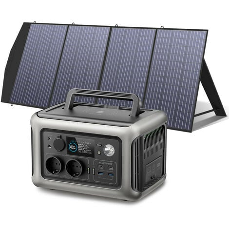 Générateur Solaire, AC Station d'alimentation Portable,2 x 600 W (Pointe 1200 W) Sortie  avec Panneau Solaire 200 W, Batterie LiFePO4 ALLPOWERS R600