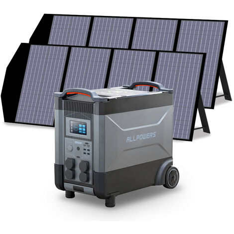 ALLPOWERS Station d'alimentation portable R4000 générateur solaire 3600Wh LiFePO4 batterie CA 4000W, charge rapide,extensible 21600 Wh avec 2 panneau solaire 140W pour camping, maison pannes de couran (1/5)