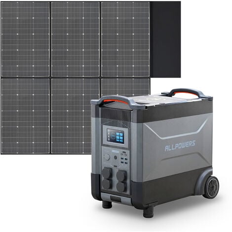 ALLPOWERS S2000 Station d'alimentation portable 1500Wh 2000W (pointe 4000W)  Batterie Solaire Chargeur de courant mobile avec 2 panneaux solaires