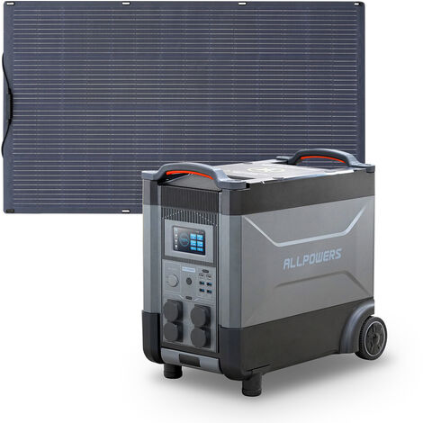 ALLPOWERS Station d'alimentation portable R4000 générateur solaire 3600Wh LiFePO4 batterie CA 4000W, charge rapide,avec panneau solaire monocristallin 200W pour camping, maison pannes de courant (1/5)