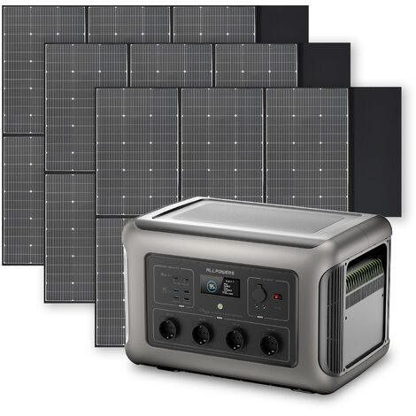 Générateur Solaire, AC Station d'alimentation Portable,2 x 600 W (Pointe  1200 W) Sortie Avec