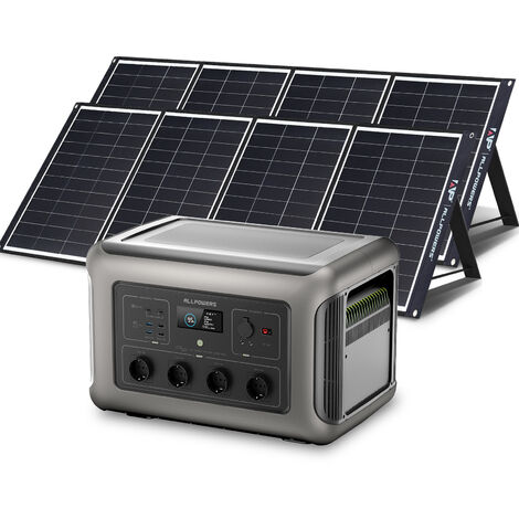 Station d'énergie portable 2400 W + panneau solaire pliant 400 W