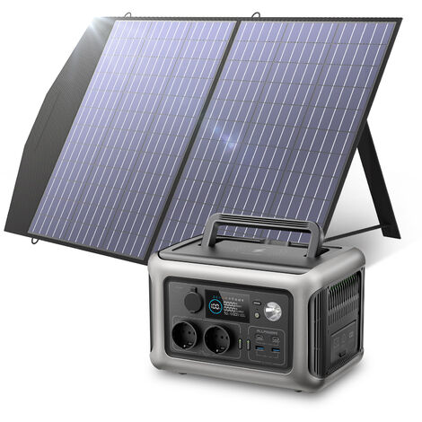 ALLPOWERS Générateur Solaire R600, 299WH LiFePO4, 2 x 600 W (Pointe 1200 W) AC Station d'alimentation Portable avec Panneau Solaire 100 W