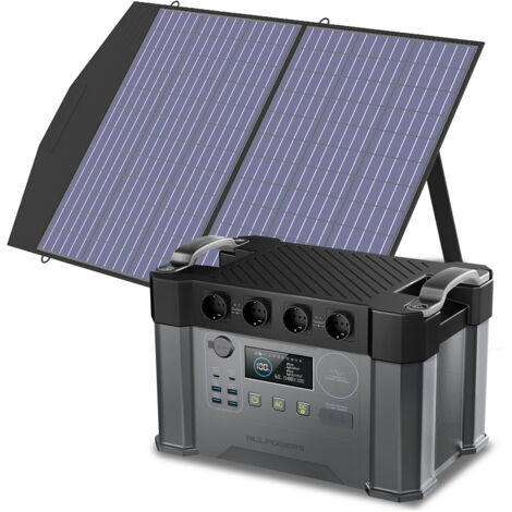 Allpowers – Station électrique portable 1451Wh – 4 sorties CA 2400W (pic 4000W) – Recharge solaire 1000W – Pour camping, extérieur, RV, jardin