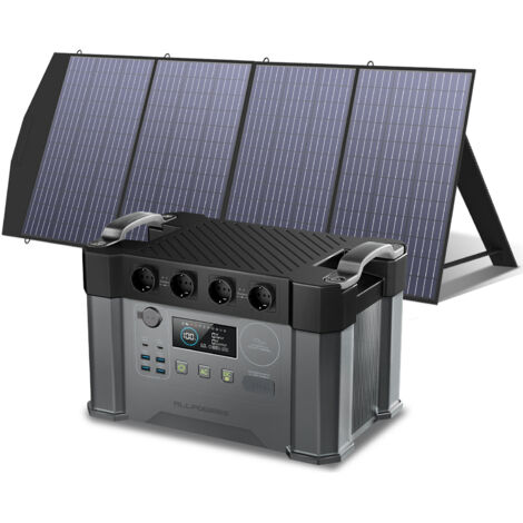 ALLPOWERS S2000 Pro Station d'énergie portable 1451Wh 2400W AKKU Générateur solaire Station d'énergie mobile (4000W crête) avec 200W Panneau solaire pliable pour la camping-car, balcon, jardin