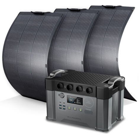 ALLPOWERS S2000 PRO Station électrique portable avec 3 x panneau solaire flexible 100W, 4 Sorties CA 2400W(4000W Pic), 1451Wh générateur solaire pour balcon, extérieur, RV, camping, jardin, courant (1/5)