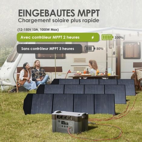 ALLPOWERS S2000 Pro Station de puissance portable 1500Wh, générateur solaire MPPT avec 4x 2400W prises AC, 0-100% à l'intérieur de 1,5 heures de charge rapide Réservoir d'énergie mobile pour camping-c