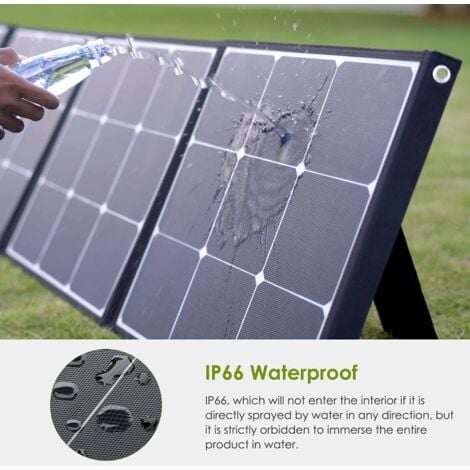 ALLPOWERS Panneau solaire pliable 200 W - Panneau solaire portable - Panneau solaire portable avec sortie MC-4 - Support de montage pour extérieur - Pour camping et jardin