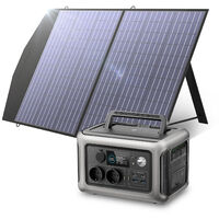 ALLPOWERS Générateur Solaire R600, 299WH LiFePO4, 2 x 600 W (Pointe 1200 W) AC Station d'alimentation Portable avec Panneau Solaire 100 W