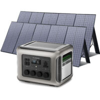 ALLPOWERS R2500 Station électrique portable avec 2 x panneaux solaire pliables de 400W, 2016Wh batterie LiFePO4, générateur solaire avec contrôleur MPPT pour camping-car, balcon, jardin, courant