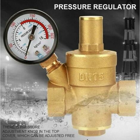 Druckminderer Wasser Dn20 Brass Adjustable Water Pressure Regulator Reducer  with Gauge Meter