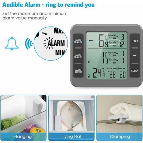 Digitales Innen-Außen-Thermometer mit Alarm
