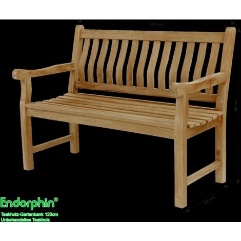 Endorphin Gartenbank Breite 120 cm, Parkbank, Teakholz Bank, nachhaltig
