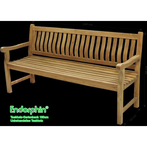 Endorphin Gartenbank 180 cm Breite, Parkbank, Teakholz Bank, nachhaltig