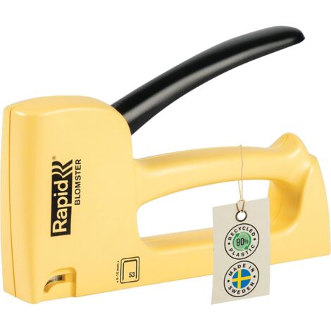 RAPID - R53 Spirit of Sweden - Pour Agrafes n°53/4-10mm - Agrafeuse manuelle éco-responsable, travaux et décoration, tapisserie, pose matériaux fins, étiquettes - Blomster (Jaune "Fleur") - (5001615)