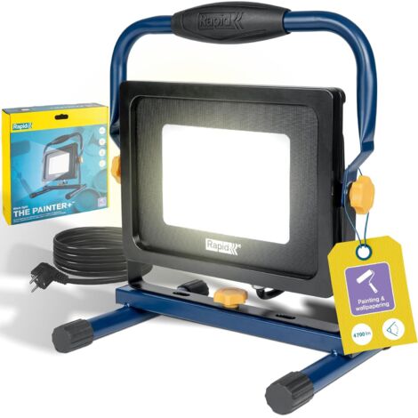 Rapid – Lampe de chantier 5001730 – Projecteur LED 5000 Lumens – Température 6000K – Étanche IP65 – Anti-éblouissement pour confort visuel