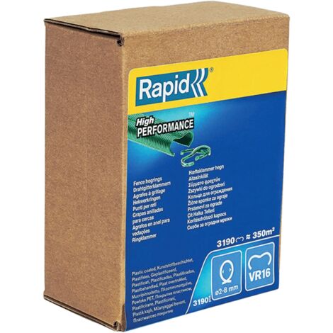 RAPID - Agrafes grillage - VR16 Platifiée Vert - Boîte 3190, pour la fixation de clôture agricole, basse-cours, parcs à mouton, ect - (40108809)