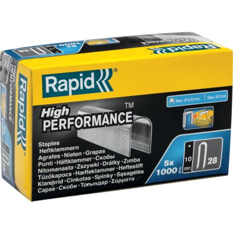 RAPID - Agrafes câbles, diamètre jusqu'à Ø4,5mm, n°28/10mm - Boîte carton 5000 - Fixation des câbles basse tension 50V - (11893510)