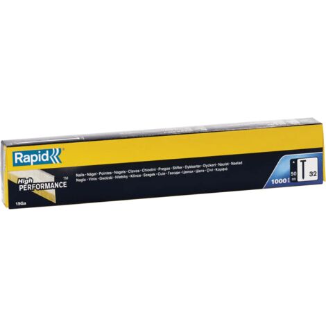 RAPID - Clous Acier Galvanisé - n°32/50mm - Boîte carton 1000, idéal pour la menuiserie, les panneaux de bois, les plinthes et les meubles légers - (40104408)