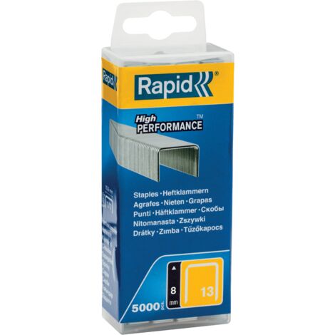 RAPID - Agrafes en fil fin, n°13/08mm - Boîte polypro 5000 - Fixation de textile ou de tapisserie, décoration, bois tendre - (40303080)