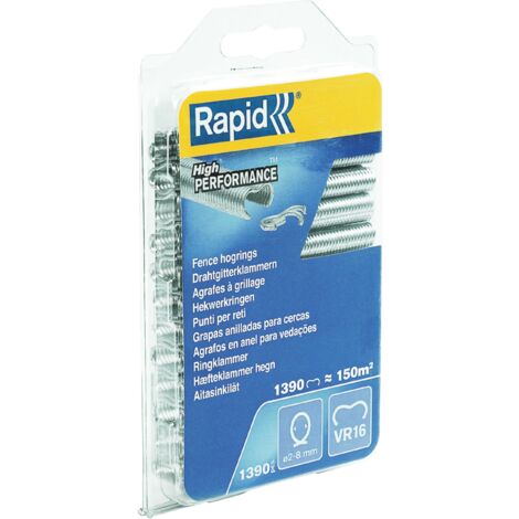 RAPID - Agrafes grillage - VR16 Acier Galvanisé - Blister 1390, pour la fixation de clôture agricole, basse-cours, parcs à mouton, ect - (40108799)
