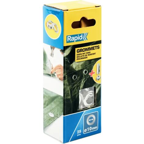 RAPID - Œillets de renfort, pour matériaux épais Ø10mm - Blister de 25 - (5000412)