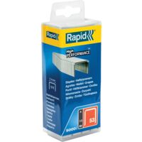 RAPID - Agrafes en fil fin, n°53/10mm - Boîte polypro 5000 Fixation textile, étiquette, décoration, bois tendre - (40303085)