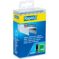 RAPID - Agrafes Acier Inoxydable en fil plat n°140/16mm - Boîte polypro 2000 - Fixation de l'isolation, tissu, décoration, bois tendre, plastique mince, extérieur - (5000091)