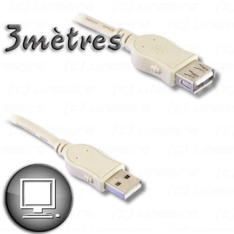 RALLONGE USB 2.0 USB-A/USB-A MÂLE/FEMELLE NOIR 1,8M