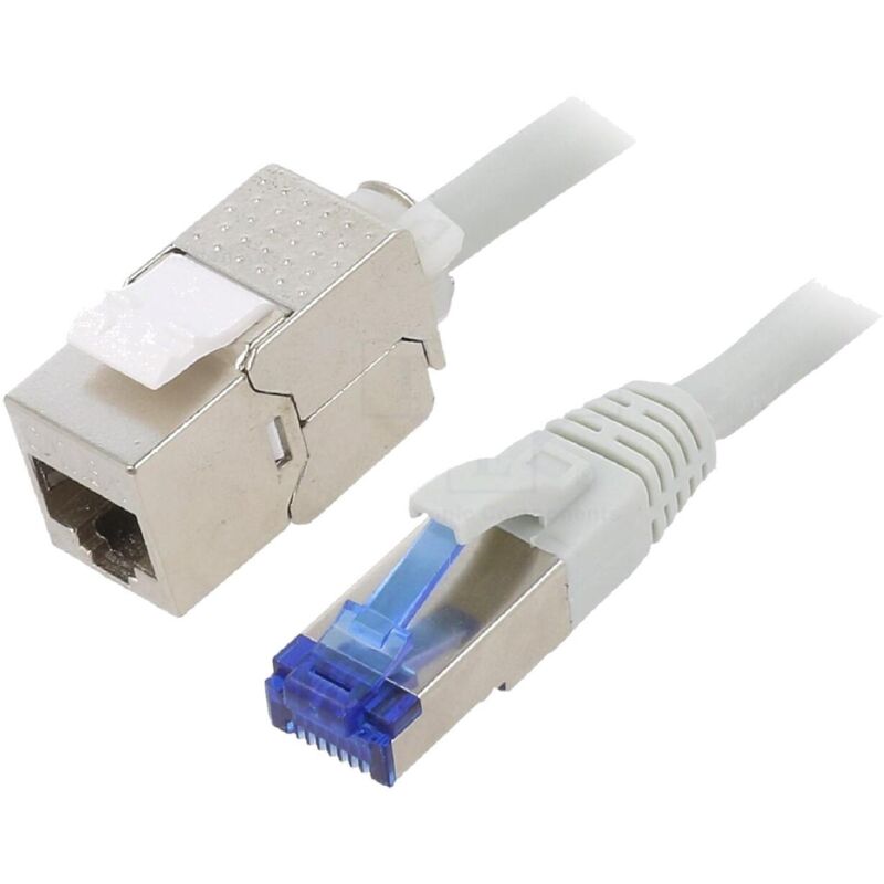 Câble Ethernet RJ45 Metronic CAT 6a Coudé Mâle/mâle FTP - 1,5 M Blanc