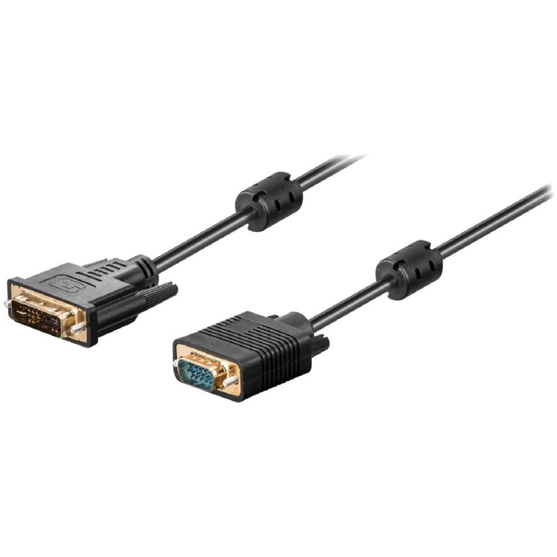 Cable D-Sub HD male DVI-I male 2m noir