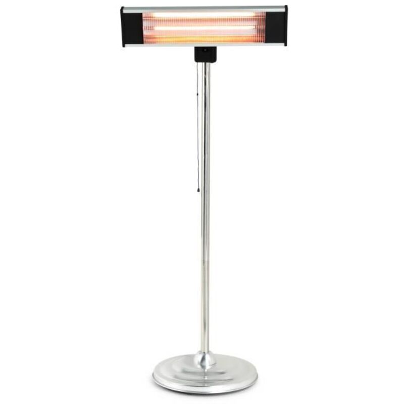 EVATRONIC Chauffage Extérieur Halogène 2000W - Noir - IP24 - Parfait Pour Terrasse Et Jardin