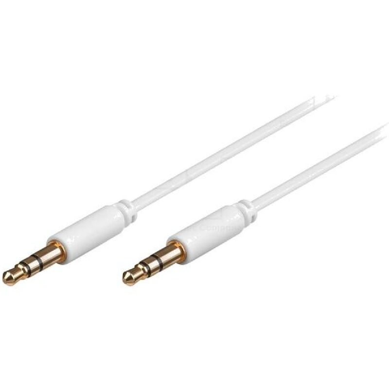 Cable blanc Jack 3.5mm 3pin Male vers Male 2m or