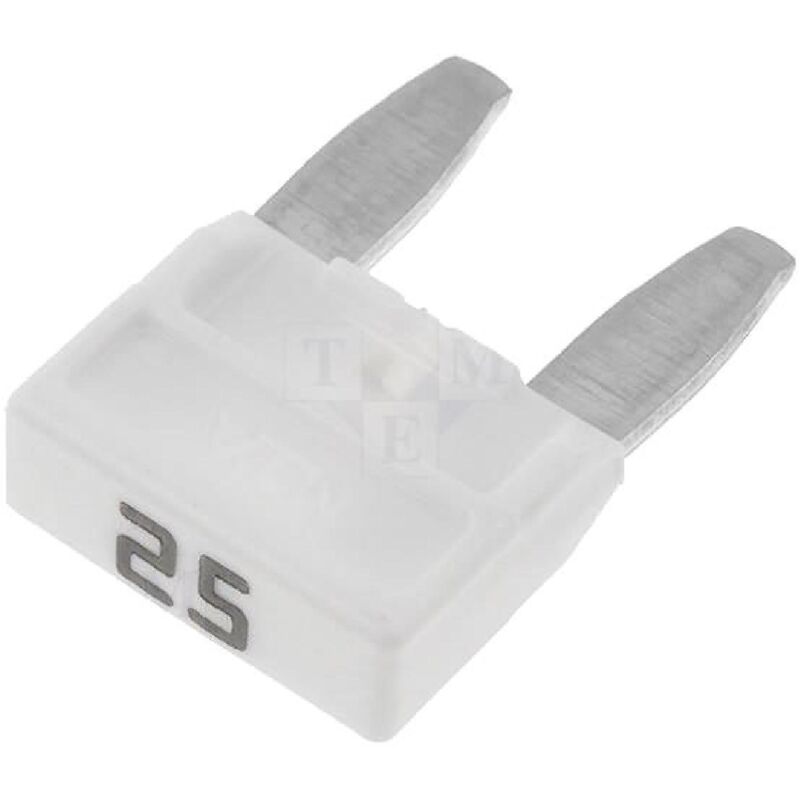 10 X Flachstecksicherung Mini-Sicherung 25A / 32V / Weiss
