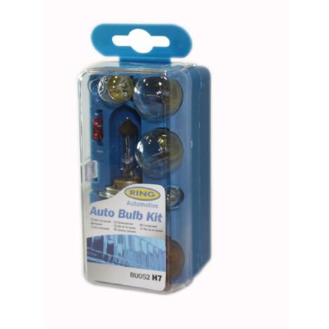BU052 Coffret Ampoules H7 Ring -1 Ampoule H7 + 5 Ampoules Additionnelles + 2 Fusibles- 12V